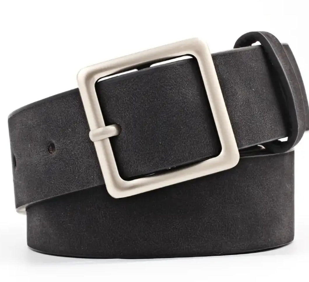 Smooth Leather Belt Black