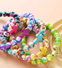 Load image into Gallery viewer, Stone Cross Bracelets☆4 options
