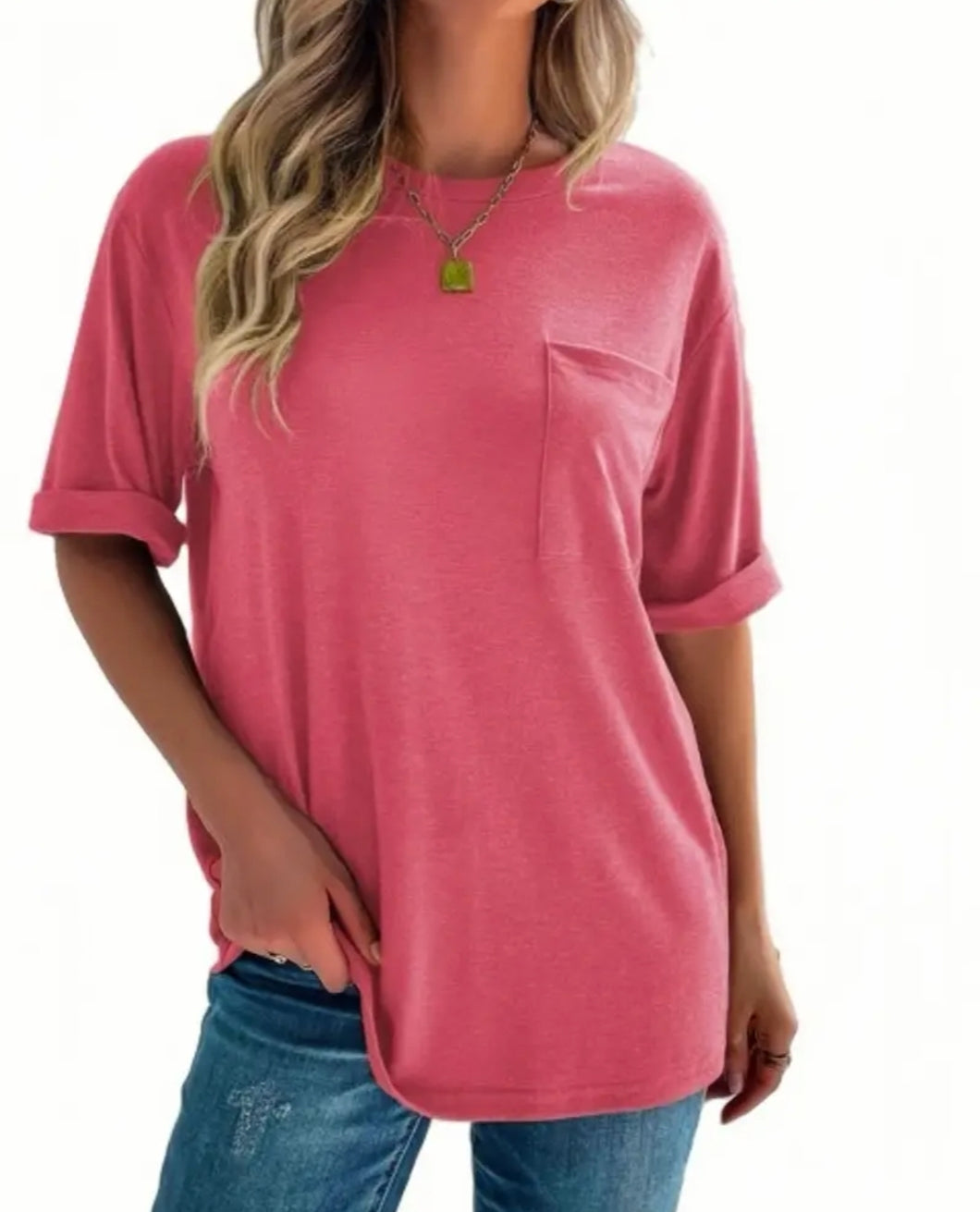 Basic Pink Pocket Tee