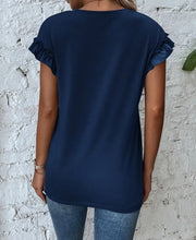 Load image into Gallery viewer, Navy Ruffle Top
