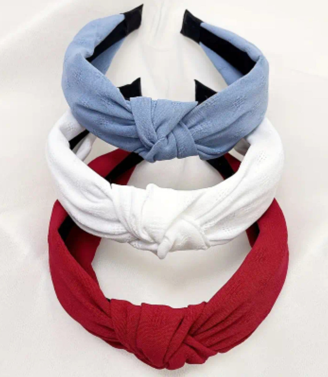 Knotted Headbands Red white & blue