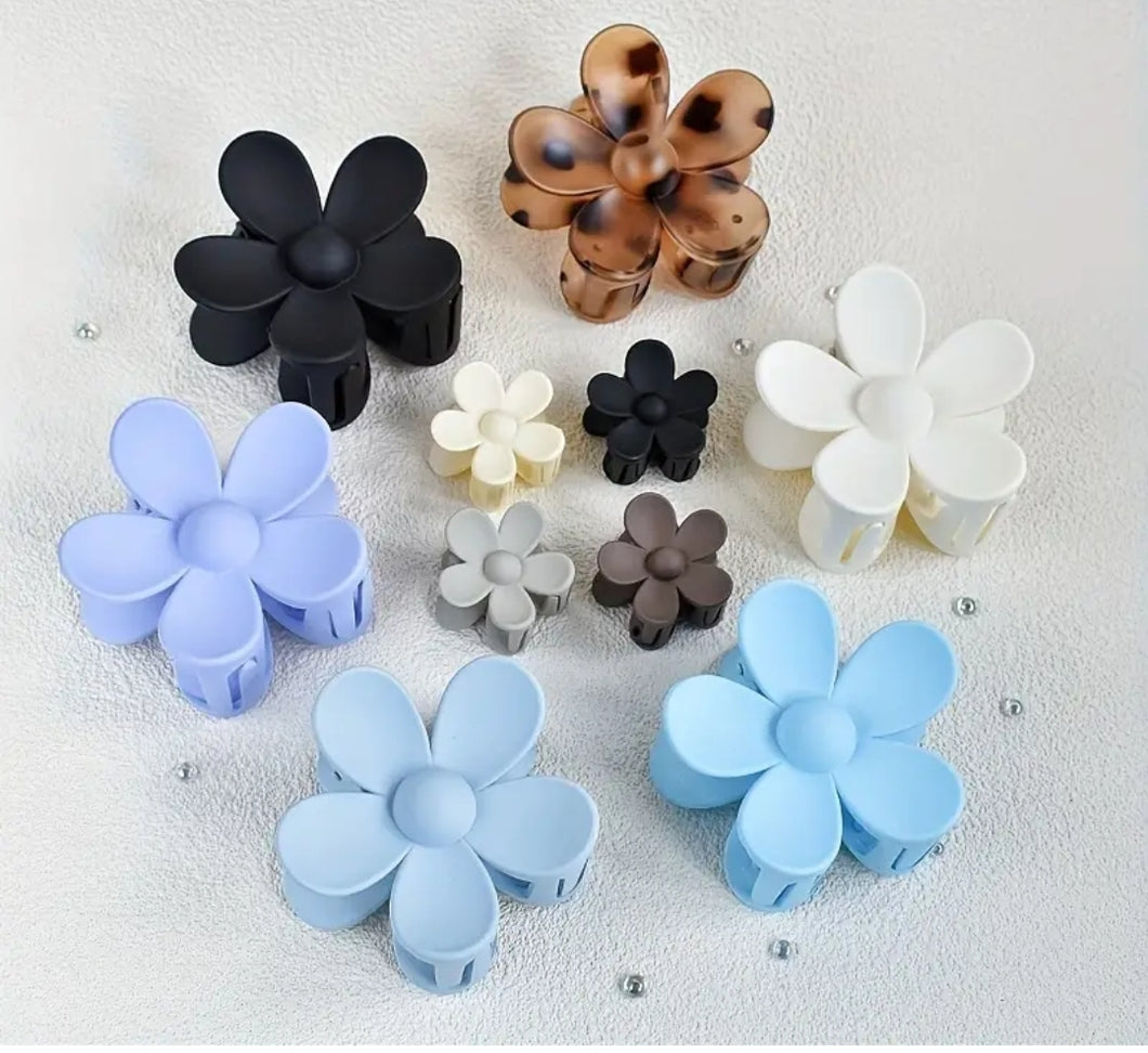 Blue Flower Claw Clips