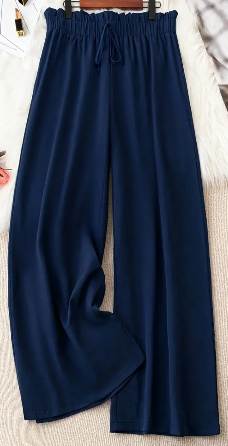 Curvy Navy Paperbag Pants ☆1x/3x