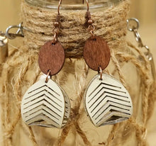 Load image into Gallery viewer, Western Wood &amp; Leather Dangles
