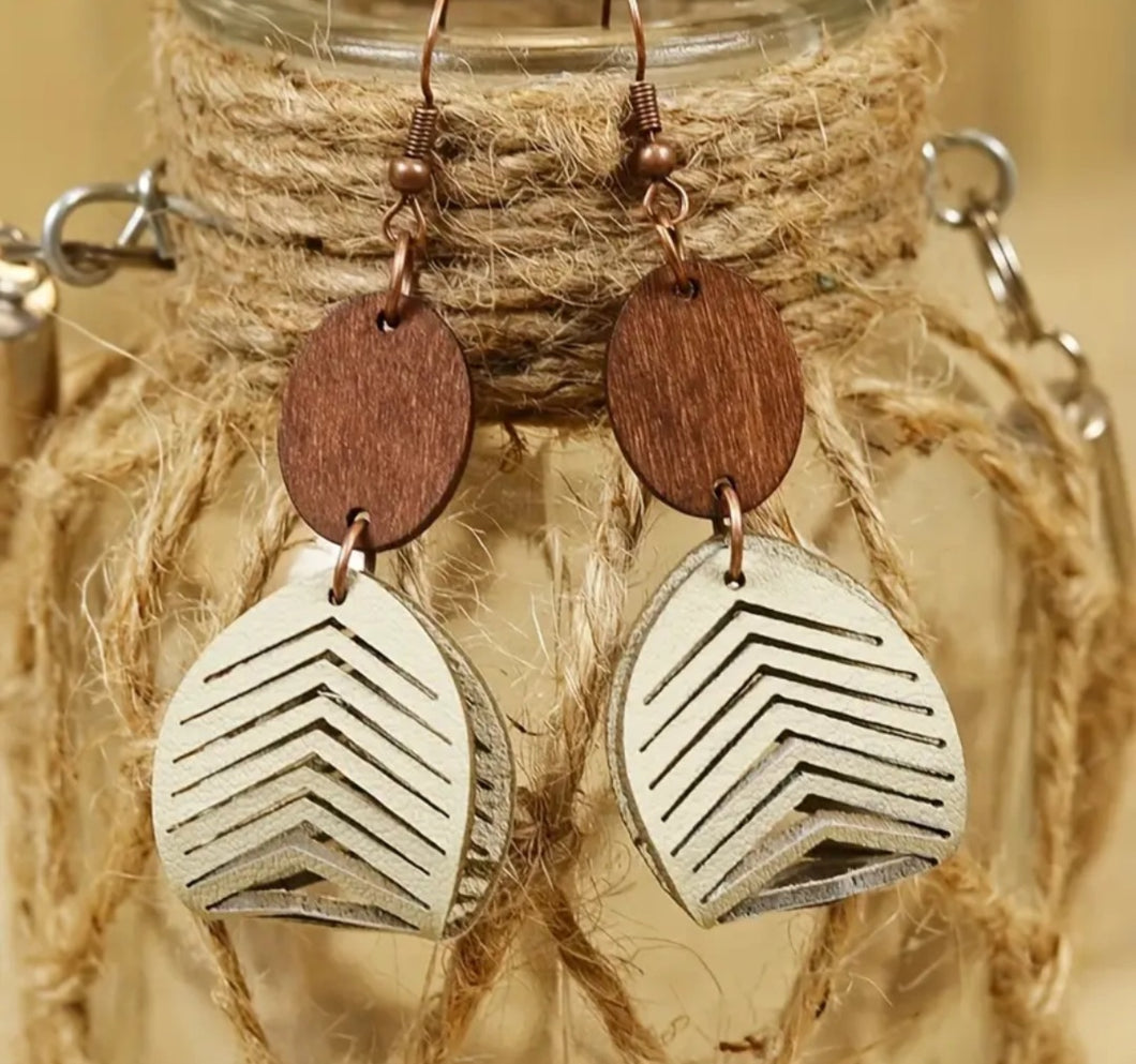 Western Wood & Leather Dangles