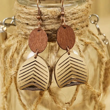 Load image into Gallery viewer, Western Wood &amp; Leather Dangles
