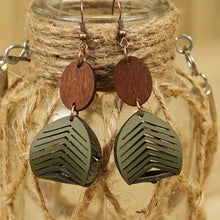 Load image into Gallery viewer, Western Wood &amp; Leather Dangles
