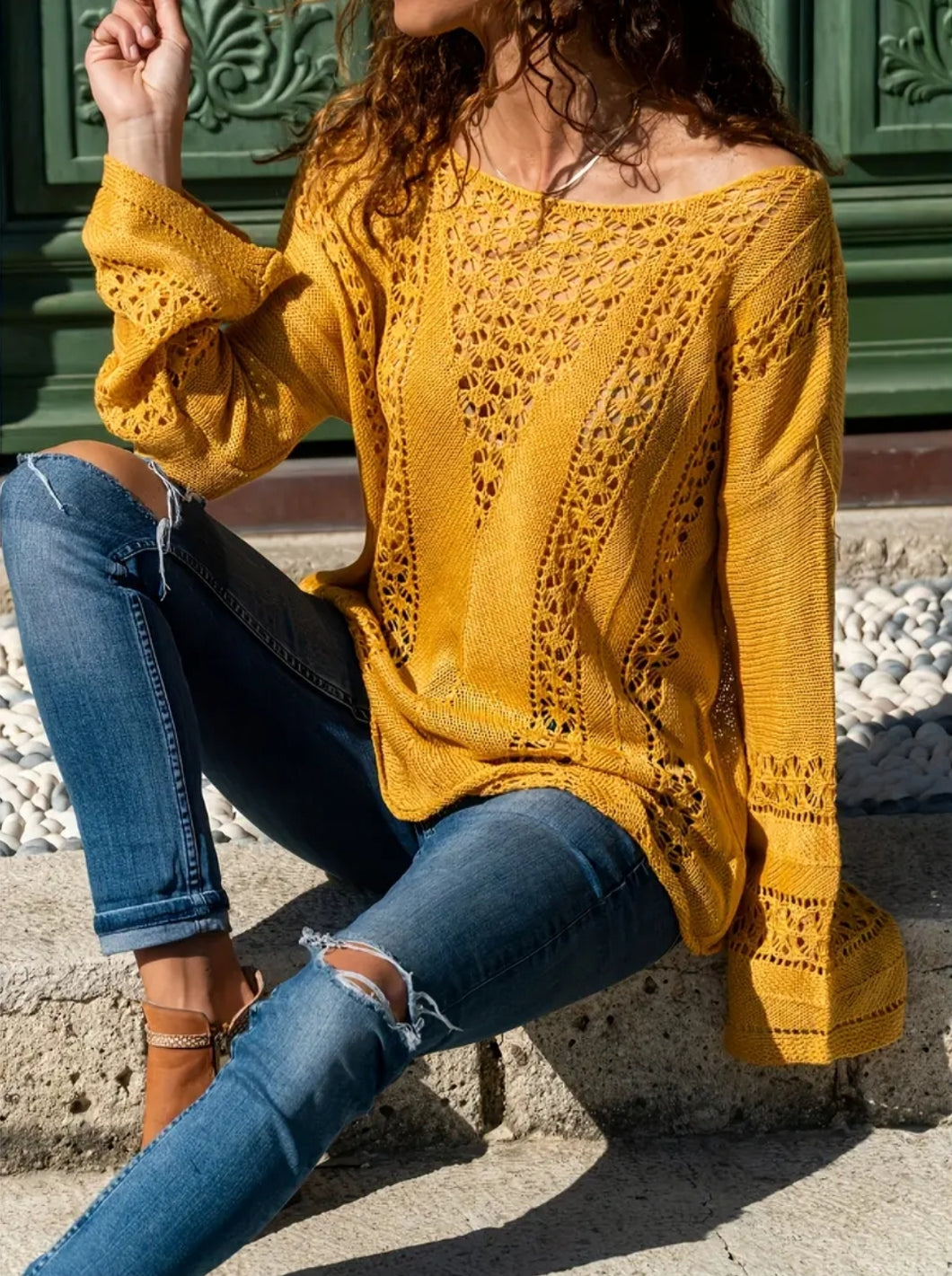 Mustard Boho Blouse