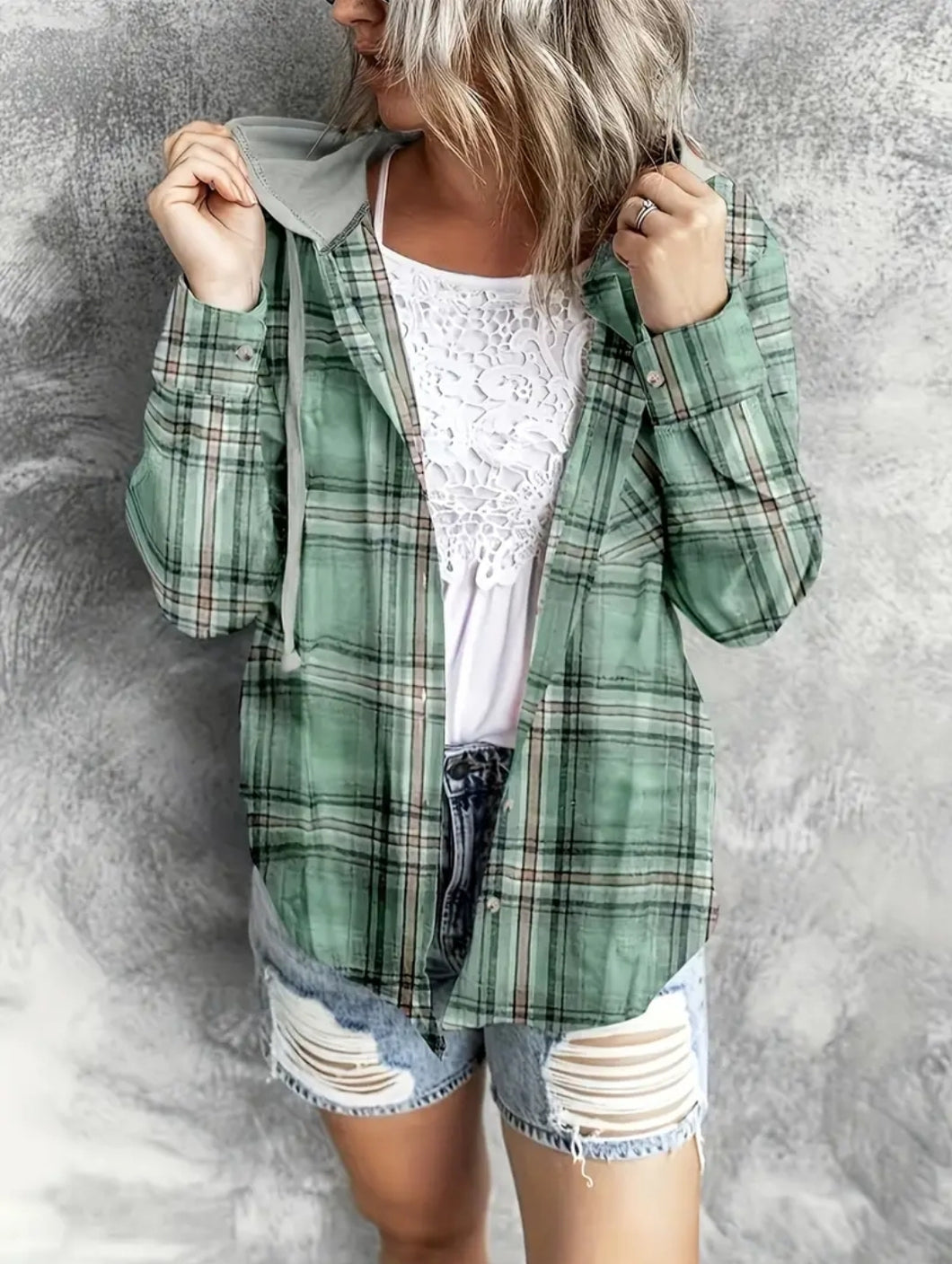 Mel Hooded Flannel ☆large