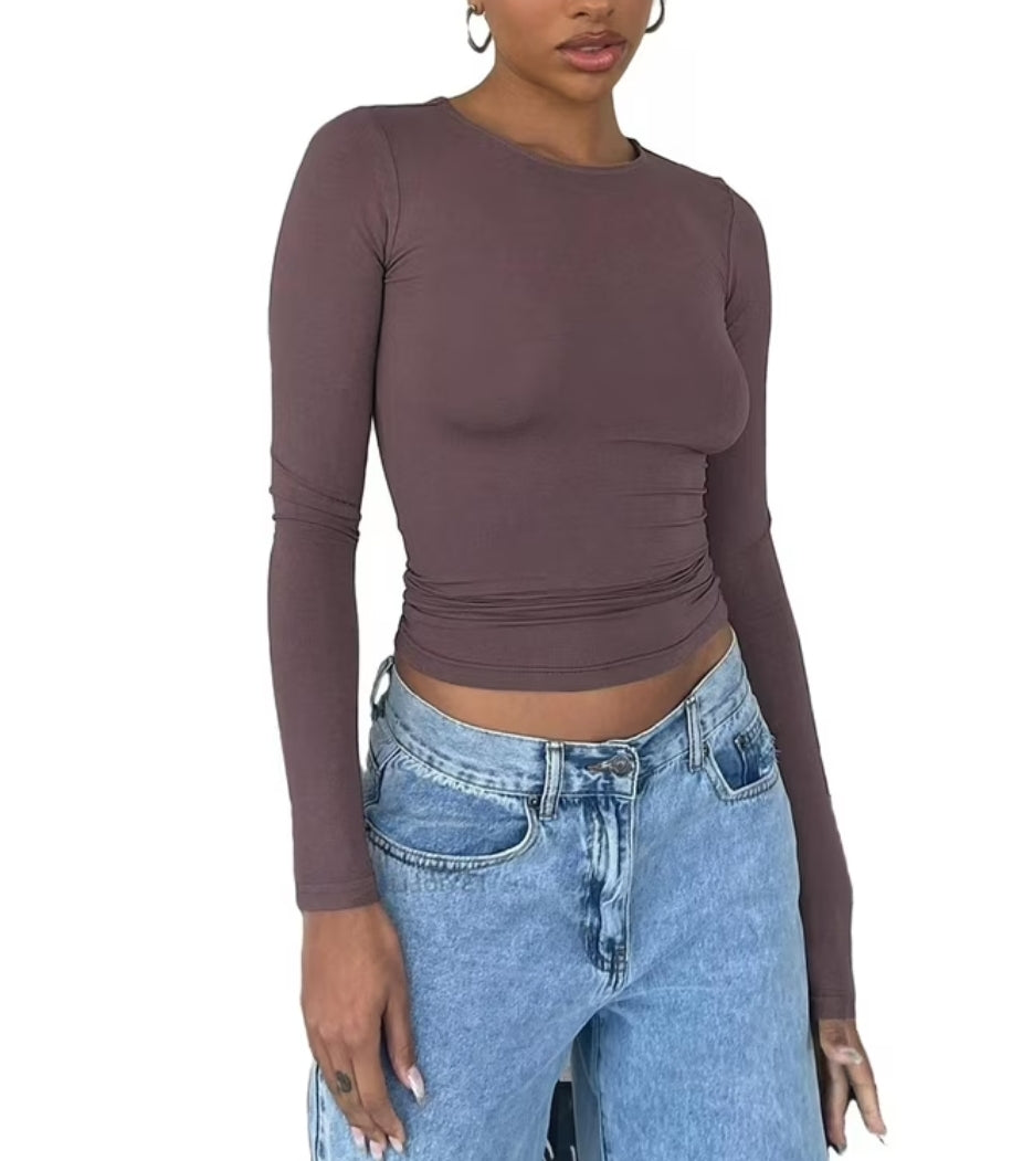 Plum Passion Crop Longsleeve