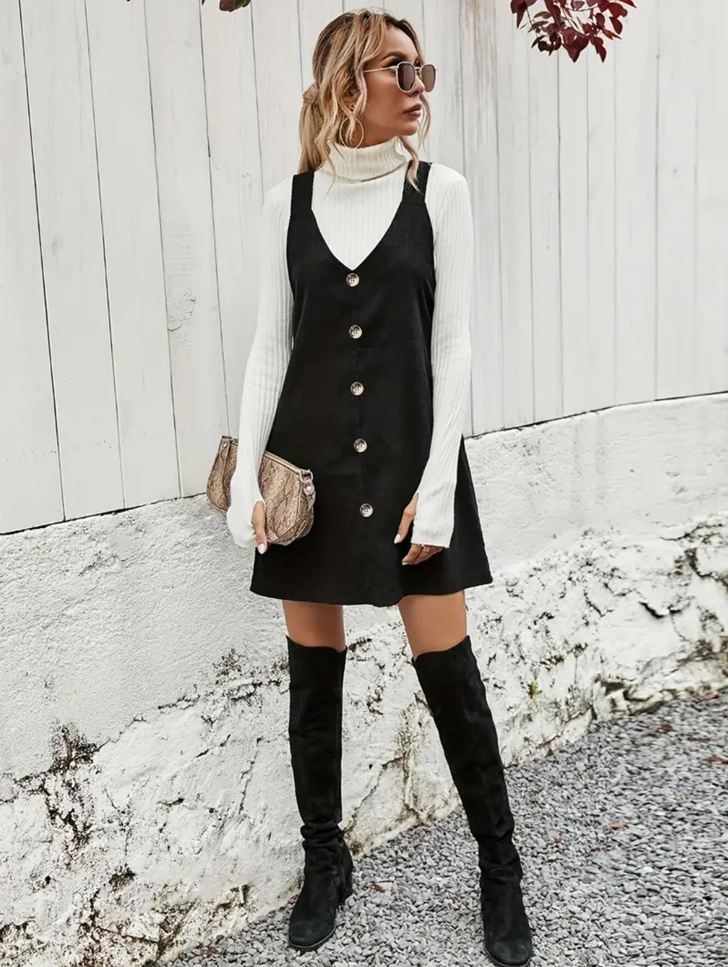 Black Corduroy Dress ☆large